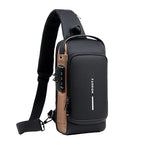 Anti thief Crossbody Sling bag, Waterproof Shoulder Casual Backpack, Chest Bag Daypack with USB Charger,Fit for 9.7'' ipad 