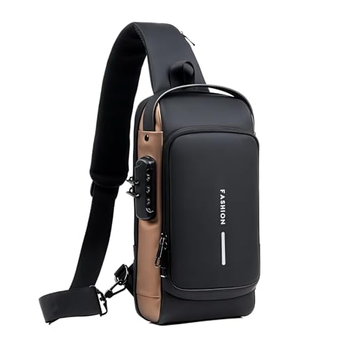 Anti thief Crossbody Sling bag, Waterproof Shoulder Casual Backpack, Chest Bag Daypack with USB Charger,Fit for 9.7'' ipad 