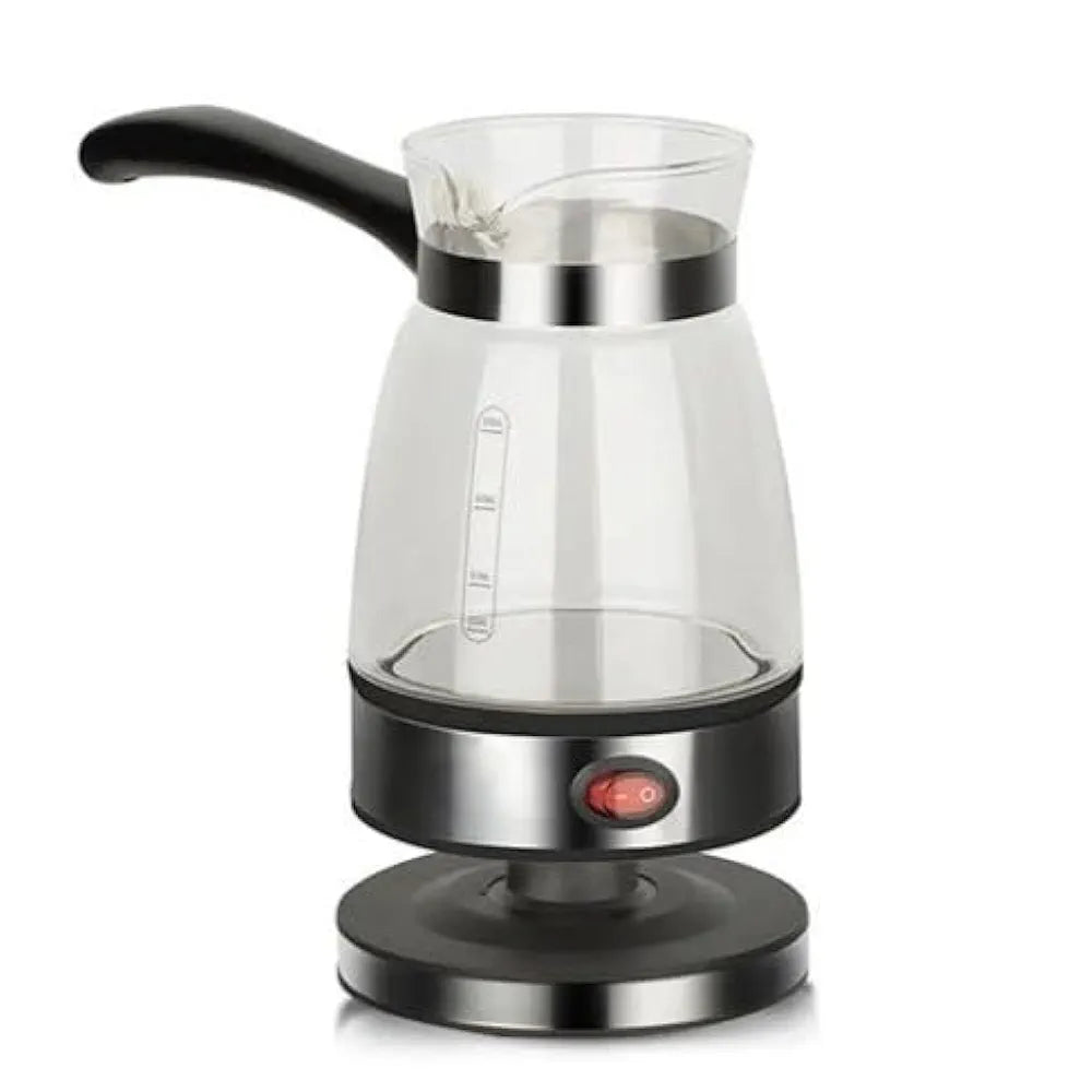 Denx Electric Coffee Pot 500ml, 600W Glass Kettle With Stainless Steel Base, Fast Boiling Electric Kettle For Tea, Instant Coffee, Baby Formula, Use For Home, Office, Camping, Kitchen Use, DX3418