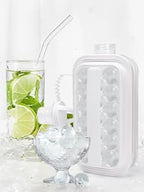 Ice Ball Maker | Reusable BPA-Free Silicone Ice Cube Tray with Lid | Sphere Ice Mold for Drinks, Cocktails, Coffee, Tea, and Juice | Portable Round Ice Cube Tray for Freezer | White