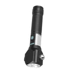 DENX LED Flashlight 1800 Lumens with Window Breaker & 2700mAh Battery, Telescopic Zoom Torch with Battery Indicator, Portable Waterproof Light for Camping, Emergency, Car, Home Use, DX2335