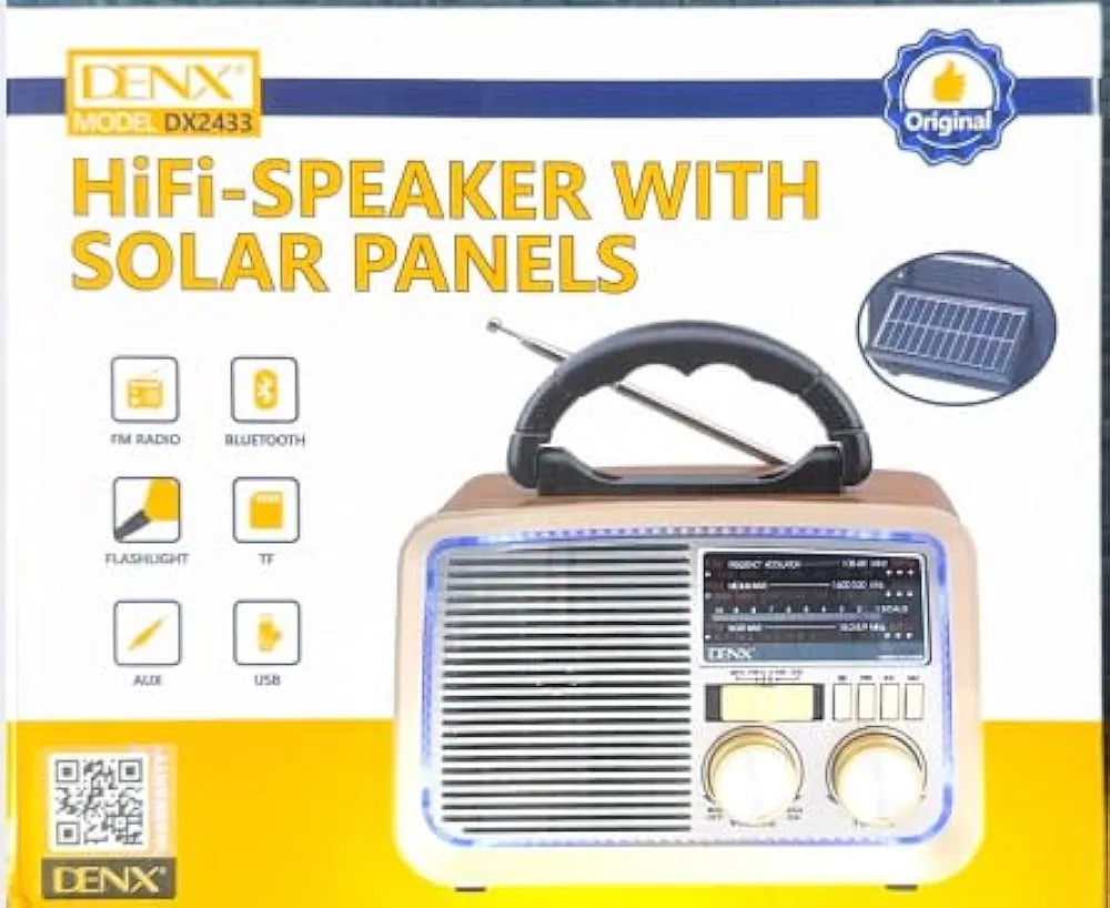 DENX Old Radio Speaker Bluetooth & HIFI-Speaker, Sd Card, Usb And Aux Port, Radio FM/AM/SW Brown wood Portable Audio TF Card USB Flash disk Aux playback, DX2433