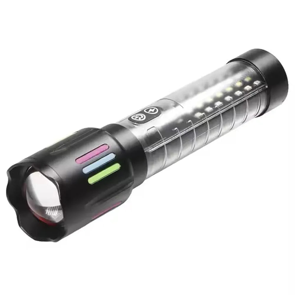 DENX Rechargeable LED Flashlight 1000 Lumens, 2700mAh Built-in Battery, USB-C Pocket Torch with Zoom Focus, High Power Handheld Flashlight for Light for Home, Camping, Hiking, Outdoor Use, DX2334