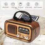 DENX Old Radio Speaker Bluetooth & HIFI-Speaker Sd Card, Usb And Aux Port, Radio FM/AM/SW Brown wood Portable Audio TF Card USB Flash disk Aux playback, 