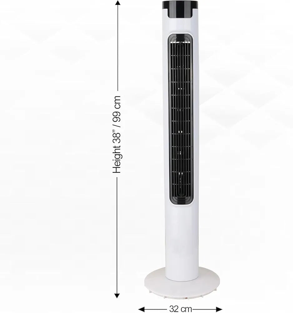DENX Tower Fan Air Conditioning Inverter Vertical Summer Cooling Leafless Desk Vertical Fan, Electric Room Fan & Floor Fan For Bedroom Office Home Use, 40W Floor Tower Fan With Stable Base, DX2618