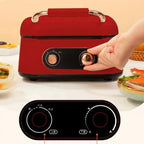 DENX 1800W Multi Function Electric Hot Pot Grill 2.5L, Non Stick Aluminum, Tabletop Bbq Grill, With Adjustable Thermostat, Sauce Tray, And Cool Touch Handles, For Indoor Cooking, DX3421