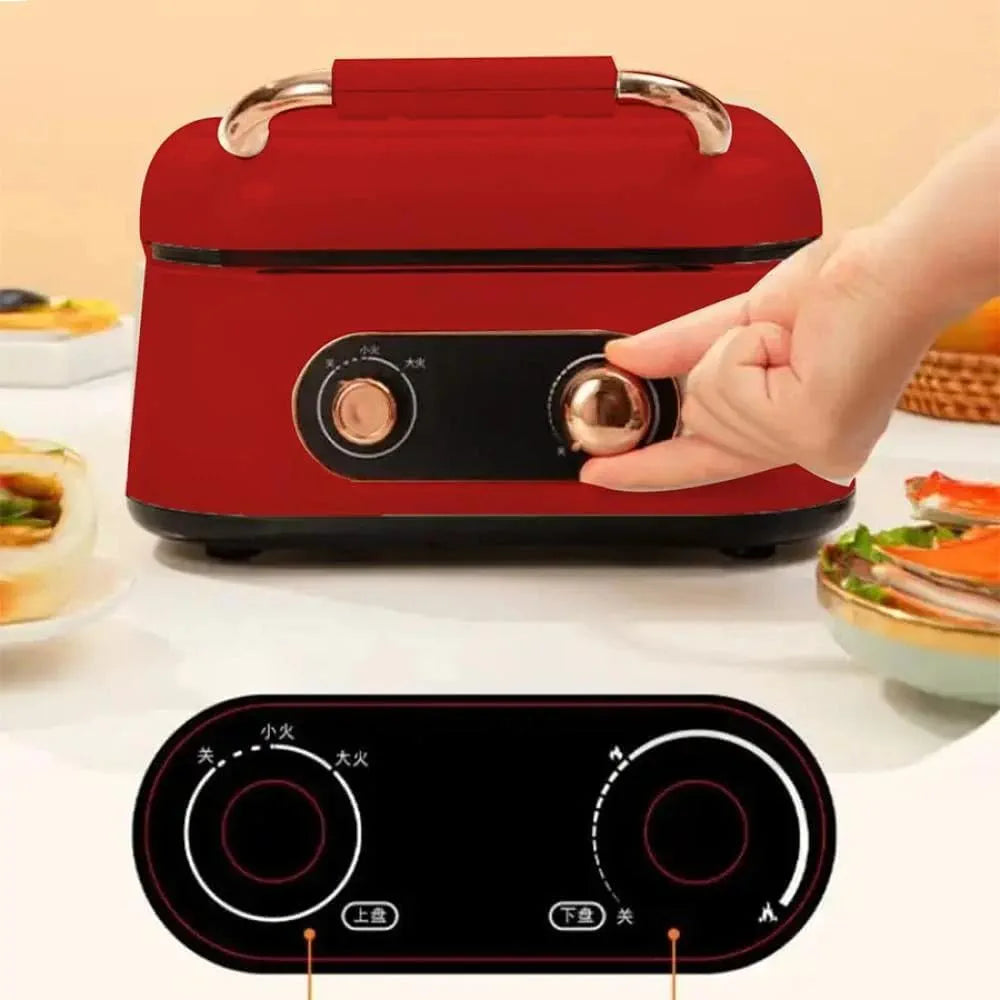 DENX 1800W Multi Function Electric Hot Pot Grill 2.5L, Non Stick Aluminum, Tabletop Bbq Grill, With Adjustable Thermostat, Sauce Tray, And Cool Touch Handles, For Indoor Cooking, DX3421