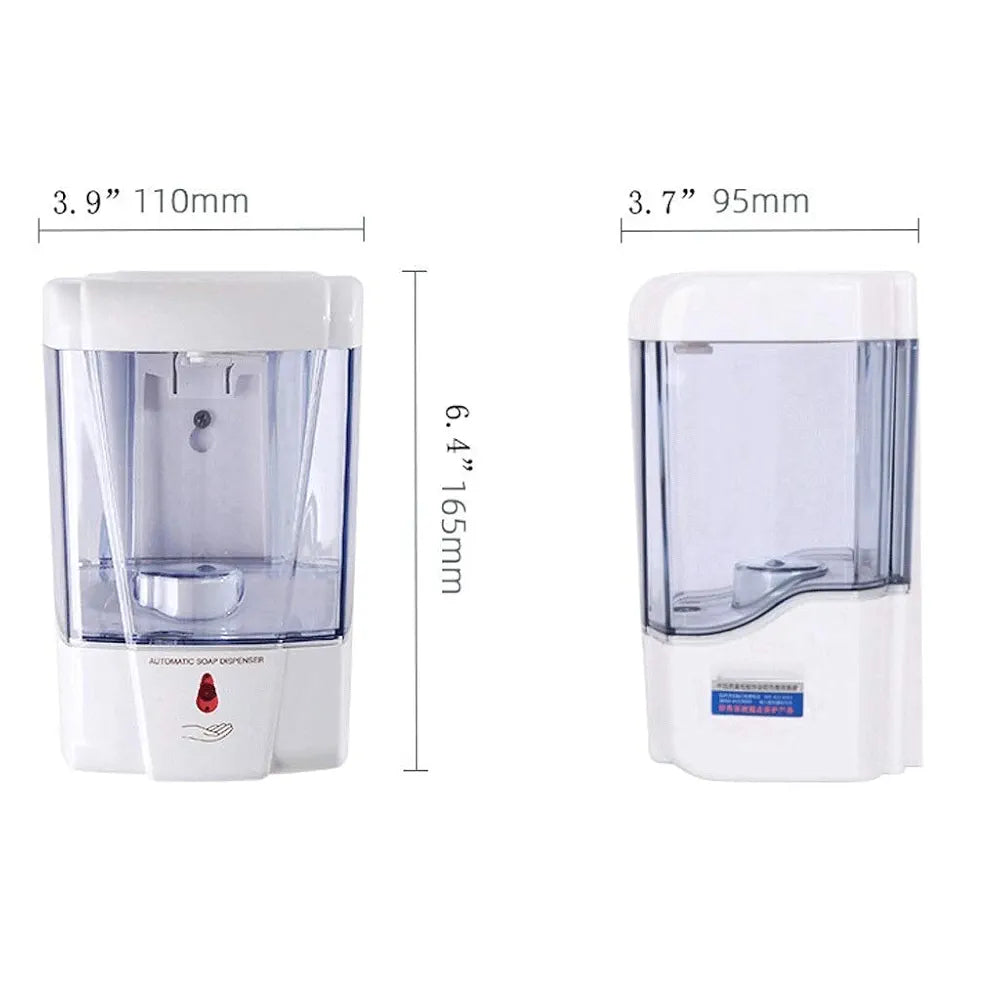 Automatic Soap Dispenser, Auto Foaming Hands Free Wall Mount Foam Hand Soap Dispenser Electric Plastic Modern Smart Dish Soap Dispenser for Bathroom Kitchen White.700ml