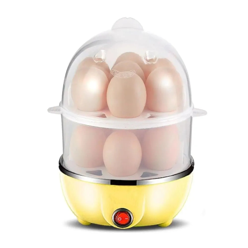 DENX Smart Electric Egg Boiler Double Layers Egg Cooker Mini Steamer Poacher Kitchen Cooking Breakfast Machine, Rapid Egg Cooker 14-Egg Capacity Soft Medium Hard Boiled Electric Egg Boiler, DX1760