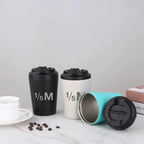 Wakeel AB 1/5M Mug 360ml Thermal Travel Mug, Vacuum Insulated Reusable Coffee Cup with Lid, Stainless Steel Tumbler for Hot and Cold Drinks, Portable Tea Mug for Office, Car, Home, Gym 