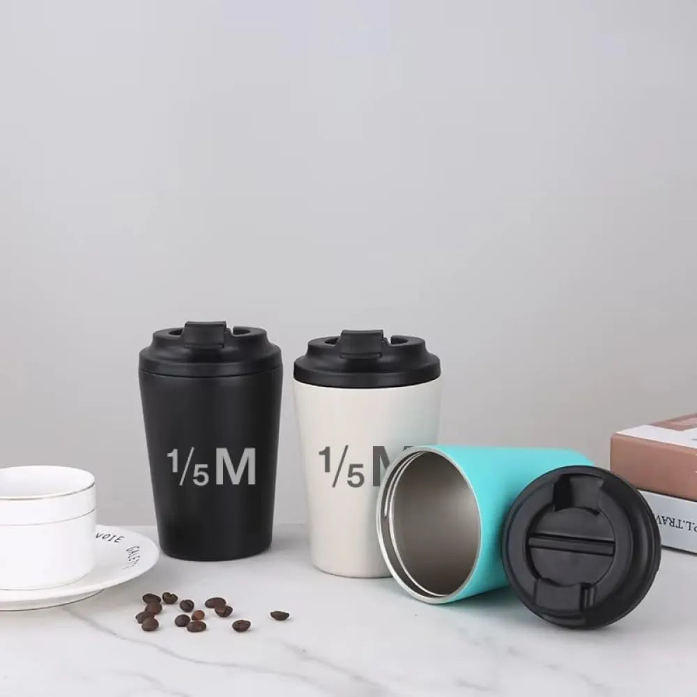 Wakeel AB 1/5M Mug 360ml Thermal Travel Mug, Vacuum Insulated Reusable Coffee Cup with Lid, Stainless Steel Tumbler for Hot and Cold Drinks, Portable Tea Mug for Office, Car, Home, Gym 