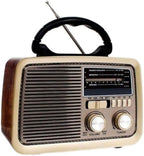 Gold Crest Old Radio Speaker Bluetooth & HIFI-Speaker with Solar Panels, Sd Card, Usb And Aux Port, Radio FM/AM/SW Brown wood Portable Audio TF Card USB Flash disk Aux playback, GO-1182US-BT