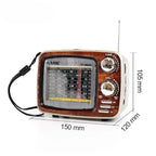 DENX Old Radio Speaker Bluetooth & HIFI-Speaker, Sd Card, Usb And Aux Port, Radio FM/AM/SW Brown wood Portable Audio TF Card USB Flash disk Aux playback, DX2447