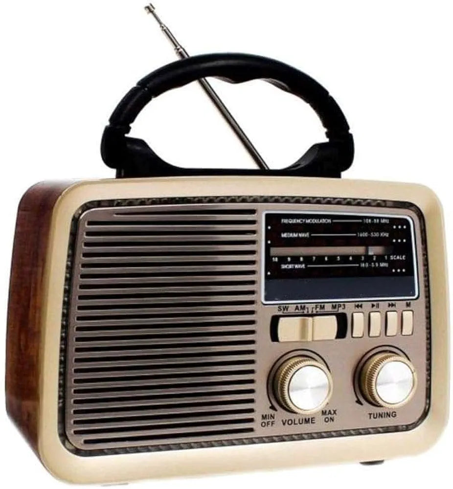 DENX Old Radio Speaker Bluetooth & HIFI-Speaker, Sd Card, Usb And Aux Port, Radio FM/AM/SW Brown wood Portable Audio TF Card USB Flash disk Aux playback, DX2433