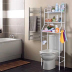 3-Shelf Bathroom Organizer Over The Toilet, Multifunctional Toilet Rack Bathroom Spacesaver,With Towel and Tissue Holder, Bathroom Corner Stand Storage Organizer Accessories, Adjustable Foot Pads