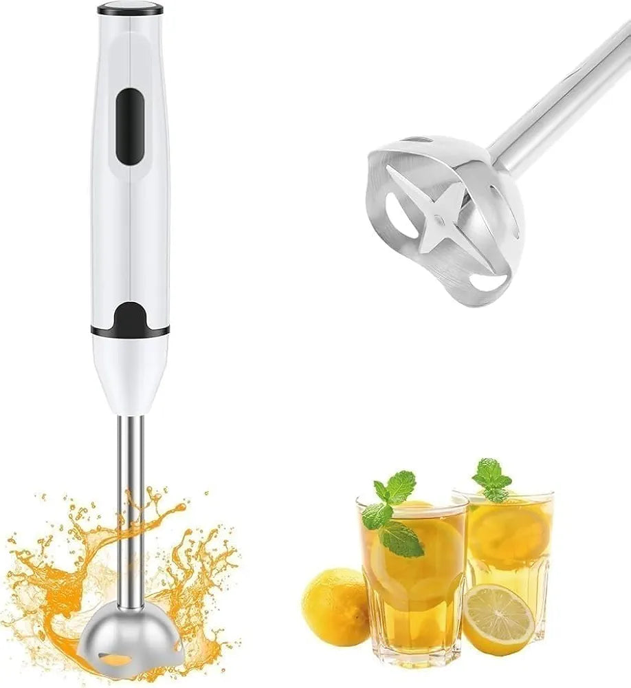 Stick Blender 400W Handheld Electric Blender with Stainless Steel Blades, Portable Grip Stick Mixer Use for Blending, Pureeing, Whipping, and Mixing Soups, Smoothies, Sauces, and More, 