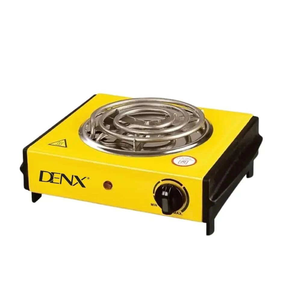DENX Electric Hot Plate, 1000W Portable Cooking Stove, Spiral Heating Coil Burner, Adjustable Temperature Control, Single Burner Electric Stove, for Home, Dorm, Office, Travel, Kitchen Use, DX2035