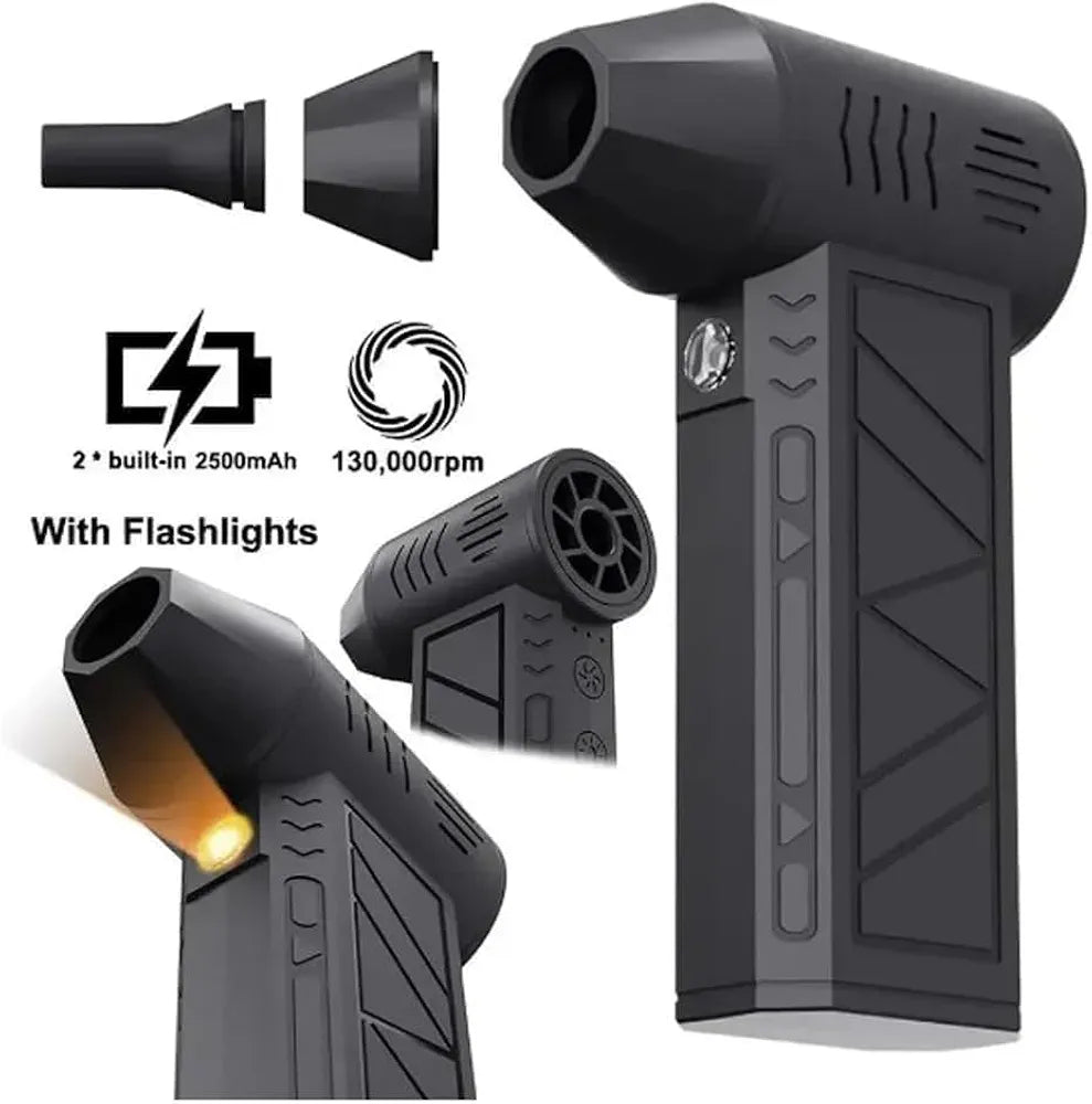 Jet Dry Blawer, 130000 RPM Portable Air Blower Super Jet Fan with 3 Wind Speed Adjustments, Cordless Handheld Powerful Blower for Computer Keyboard, Car Cleaning,ZY7400-SE/Pro