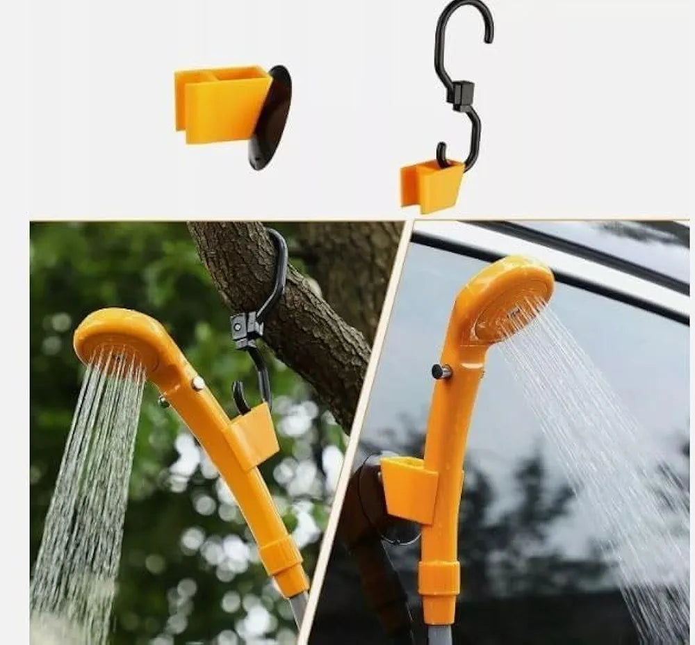 DENX Portable 12V Electric Shower Kit Outdoor for Car, Pet, Dog, Camping & Travel, Car Washing, Hiking Shower Pump, 60W High Pressure, DX3612