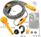 DENX Portable 12V Electric Shower Kit Outdoor for Car, Pet, Dog, Camping & Travel, Car Washing, Hiking Shower Pump, 60W High Pressure, DX3612