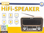 DENX Old Radio Speaker Bluetooth & HIFI-Speaker, Sd Card, Usb And Aux Port, Radio FM/AM/SW Brown wood Portable Audio TF Card USB Flash disk Aux playback 