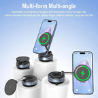 Magnetic Car Phone Holder with 15W Wireless Charging, Vacuum Suction Mount, Dashboard Phone Holder, Windshield Mount, 360° Rotation, Universal Mobile Stand for iPhone, Samsung, Huawei, Xiaomi, K007S