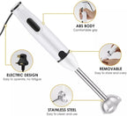 DENX Stick Blender 400W Handheld Electric Blender with Stainless Steel Blades, Portable Grip Stick Mixer Use for Blending, Pureeing, Whipping, and Mixing Soups, Smoothies, Sauces, and More, DX2023