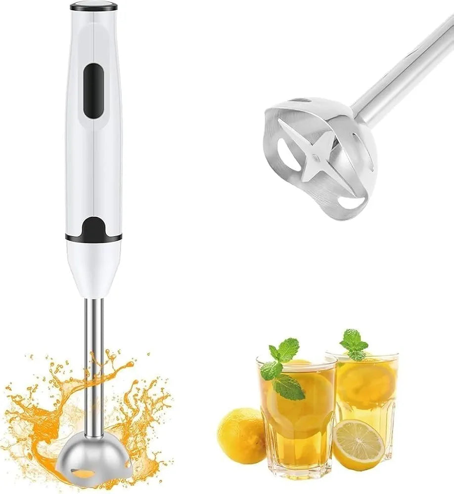 DENX Stick Blender 400W Handheld Electric Blender with Stainless Steel Blades, Portable Grip Stick Mixer Use for Blending, Pureeing, Whipping, and Mixing Soups, Smoothies, Sauces, and More, DX2023
