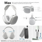 Wireless Over-Ear Bluetooth Headphones with USB-C Fast Charging, Adaptive Noise Cancellation, 20H Battery Life, Deep Bass Sound, Built-in Mic, for Music, Travel & Calls, Silver, A2096
