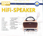 DENX Old Radio Speaker Bluetooth & HIFI-Speaker with Flashlight, Sd Card, Usb And Aux Port, Radio FM/AM/SW Brown wood Portable Audio TF Card USB Flash disk Aux playback, 