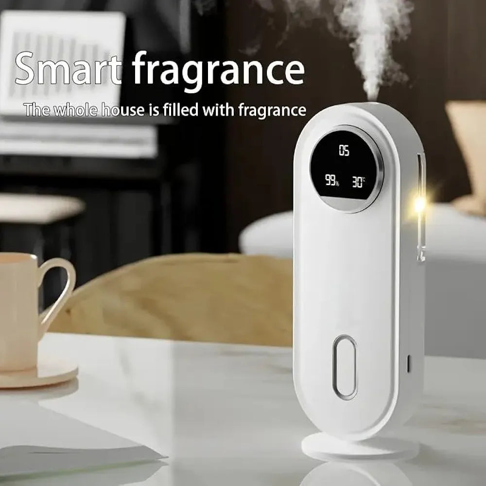 DENX USB Rechargeable Aroma Diffuser, Essential Oil Humidifier with LED Display, 7-Speed Modes, Wall-Mount & Desktop Use, Type-C Fast Charging, Home, Office, Car, Bathroom Air Freshener, DX1929