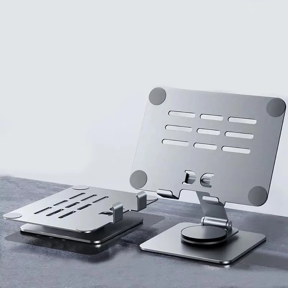 Laptop Stand & Phone Holder, Adjustable Foldable Laptop Riser with 360° Rotation, Ergonomic Stand for Laptops 10-17", Tablet Stand for iPad, Mobile, Kindle, MacBook, Universal Holder, L-003 