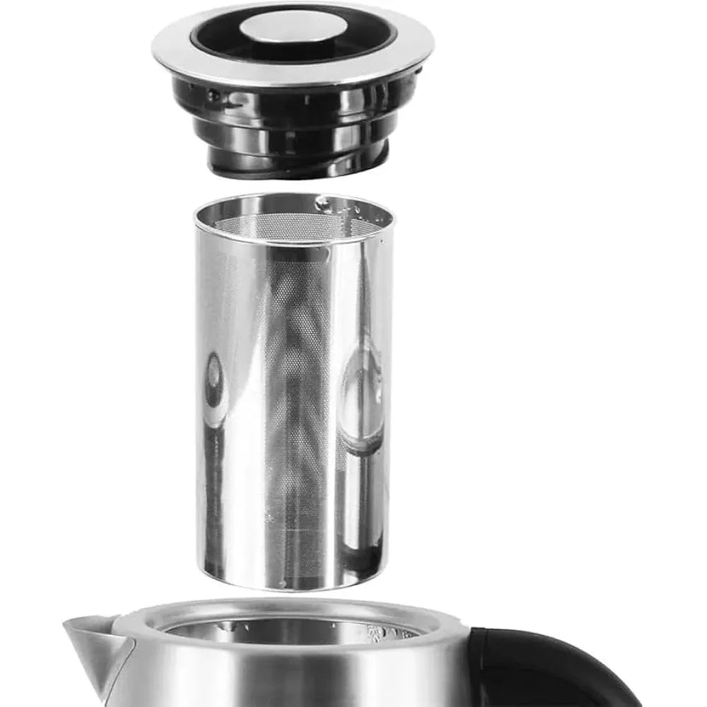 DENX Electric Glass Kettle 1.8L, 1500W Fast Boil Water Heater, Temperature Control, Auto Shut-Off, LED Light, Stainless Steel Filter, Tea Kettle, Coffee Maker, Baby Bottle Warmer, DX3408