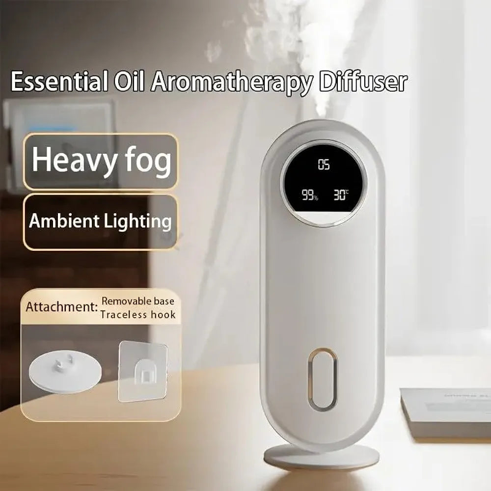 DENX USB Rechargeable Aroma Diffuser, Essential Oil Humidifier with LED Display, 7-Speed Modes, Wall-Mount & Desktop Use, Type-C Fast Charging, Home, Office, Car, Bathroom Air Freshener, DX1929