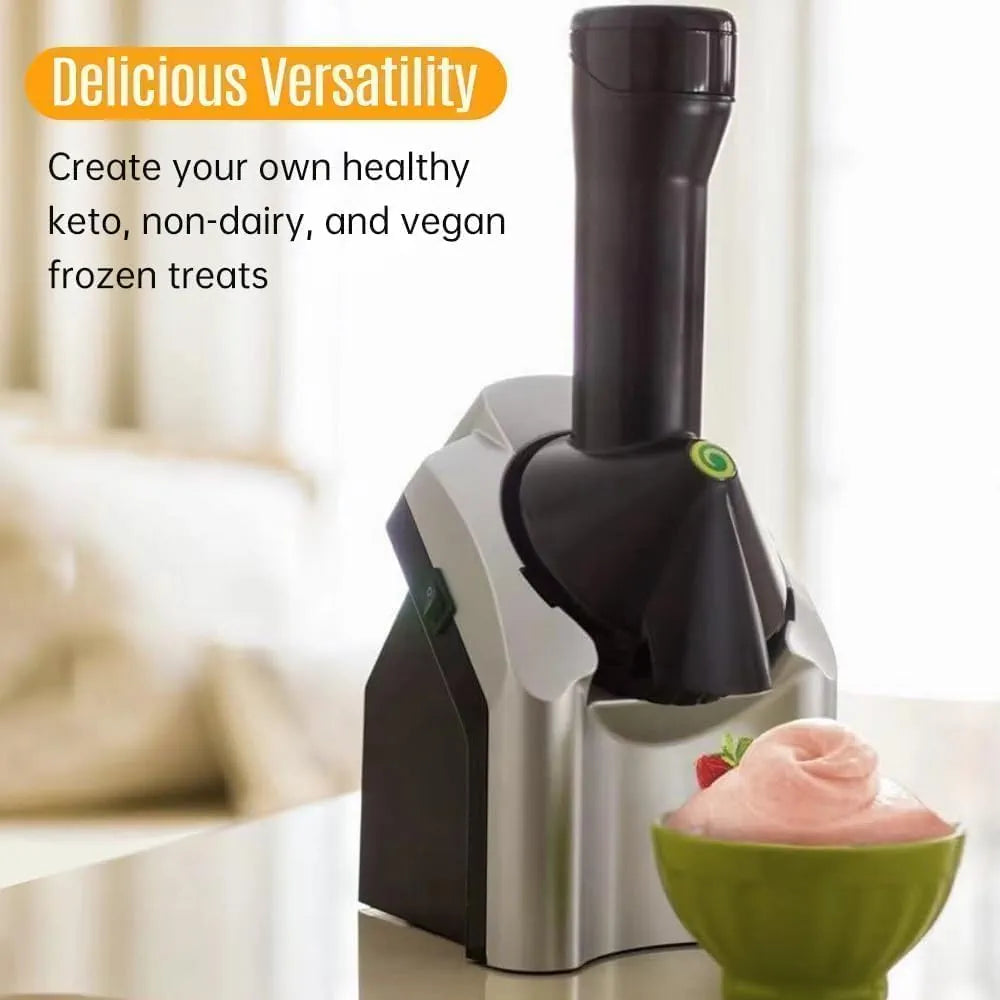 DENX Frozen Fruit Ice Cream Maker, Automatic Soft Serve Ice Cream Machine Houshold Electric Ice Cream Maker for Desserts, Healthy Soft Serve, Sorbet & Frozen Yogurt Machine for Home Use, DX2038