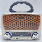 DENX Old Radio Speaker Bluetooth & HIFI-Speaker with Flashlight, Sd Card, Usb And Aux Port, Radio FM/AM/SW Brown wood Portable Audio TF Card USB Flash disk Aux playback, 