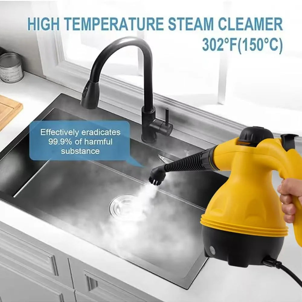 DENX 1200W Portable Handheld Steam Cleaner 350ml Tank Capacity Multifunctional High Temperature Pressurized Steam Cleaning Machine with 9PCS Accessory for Kitchen Sofa Bathroom Car Window, DX2563