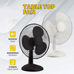 DENX 16 Inch Table Fan with 3 Speeds, Quiet Oscillating Pedestal Stand Fan for Bedroom, Office, Home Use, Portable Floor Fan with Portable Desk & Pedestal Fan, DX2546
