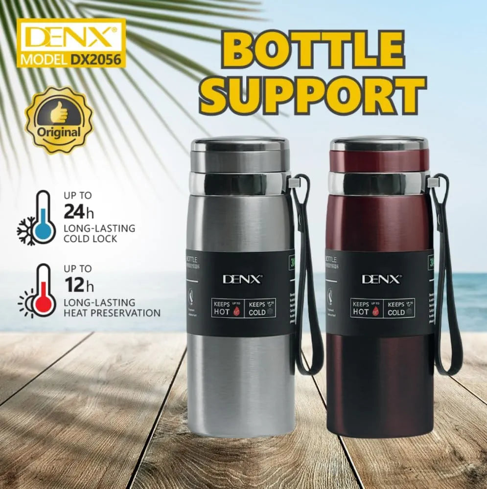 DENX 1000ml Stainless Steel Vacuum Insulated Water Bottle, Double Wall Thermos Flask with Tea Infuser, Hot Cold Travel Mug, Leakproof BPA-Free Sports Bottle for Office Gym Outdoor Use, DX2056