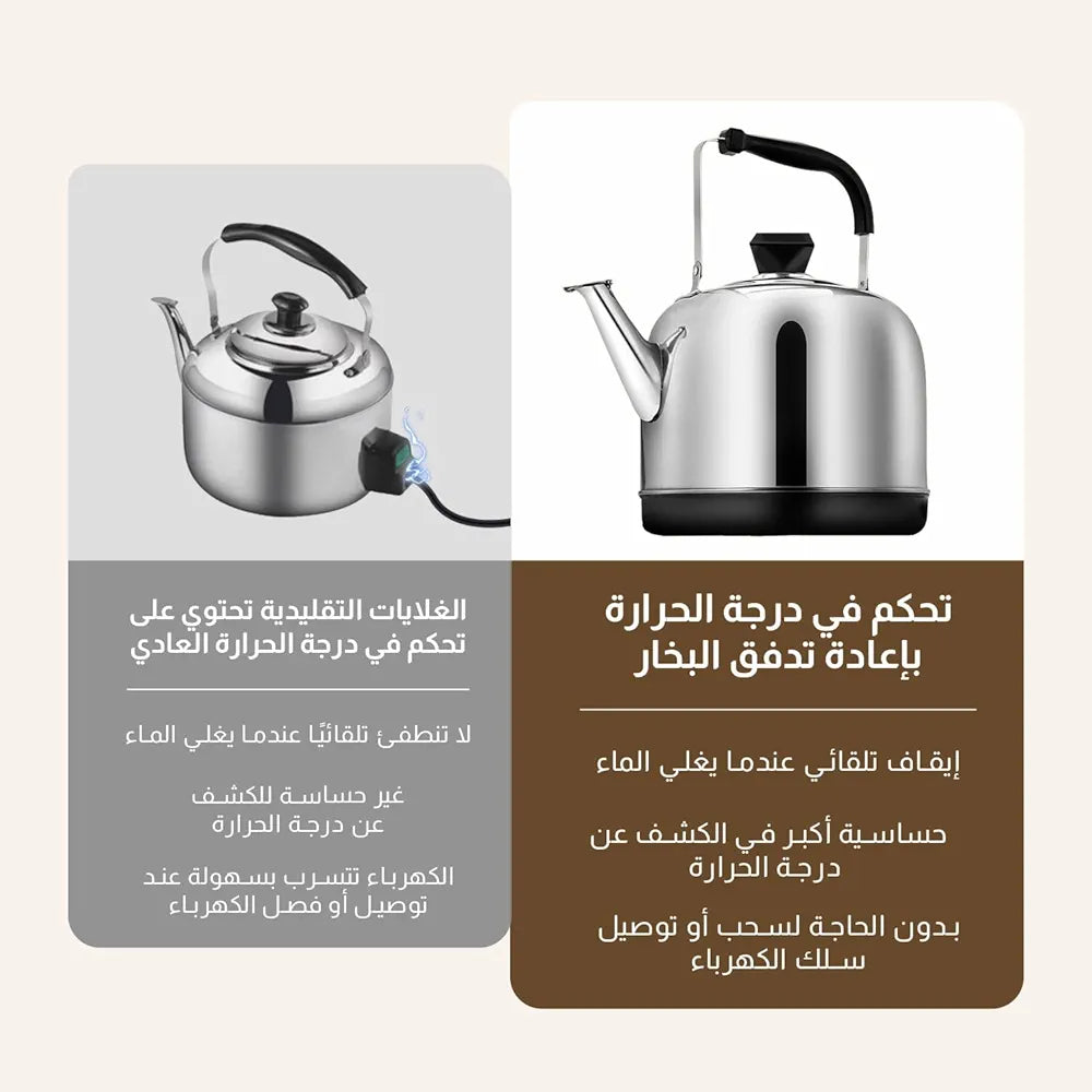 Fordeal Essential 5L Large Capacity, Fast Heating, High Aesthetic Stainless Steel Electric Kettle for Home Kitchen