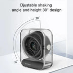 DENX Digital Display Desk Fan, 100-Speed Rechargeable Table Fan with USB-C Fast Charging, 3000mAh Battery Operated Silent Air Circulator, Portable Mini Fan for Bedroom, Office, Travel Use, DX2626