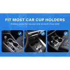 Denx 3-in-1 Car Cup Holder,Food Tray With Phone Mount, 360° Rotating Auto Food & Drink Tray, Adjustable Vehicle Cup Holder Organizer, Portable Car Accessories For Travel Snacks, Drinks, DX1285