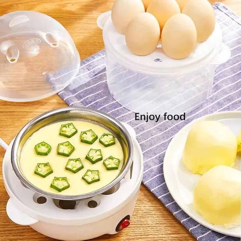 Electric Egg Cooker, 12 Egg Capacity, 2 Tier Egg Boiler, Egg Steamer, Egg Poacher Cooker, Rapid Egg Maker, Breakfast Cooking Machine, Portable Kitchen Appliance, Healthy Meal Prep Steamer
