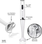 DENX Stick Blender 400W Handheld Electric Blender with Stainless Steel Blades, Portable Grip Stick Mixer Use for Blending, Pureeing, Whipping, and Mixing Soups, Smoothies, Sauces, and More, DX2012
