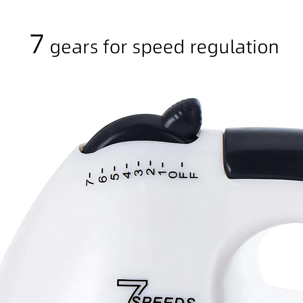 260W Hand Mixer Electric Lightweight Egg Beater, Handheld Food and Cake Mixer with Extra Long Beaters Dough Hooks Balloon Whisk with 7 Speed Settings