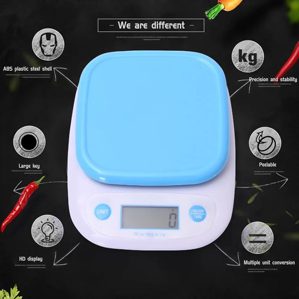 DENX Digital Kitchen Scale & Coffee Scale, 1g-5000g High Precision Food Weighing Scale With Bowl, Electric Kitchen Weight Machine, Auto Shut Off, For Cooking, Baking, Meal Prep, Diet, DX3603