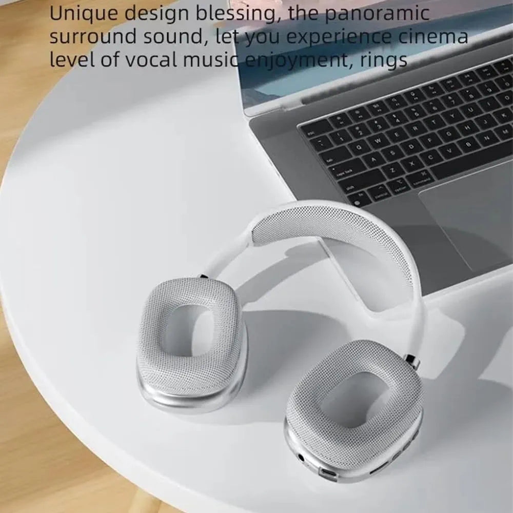Wireless Over-Ear Bluetooth Headphones with USB-C Fast Charging, Adaptive Noise Cancellation, 20H Battery Life, Deep Bass Sound, Built-in Mic, for Music, Travel & Calls, Silver, A2096