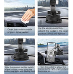 DENX Universal Car Phone Holder Mount, Dashboard Phone Stand, Windshield Mobile Holder, 360° Rotating Long Arm Bracket, Strong Suction Cup, Smartphone Mount for iPhone, Samsung, Android, DX1275