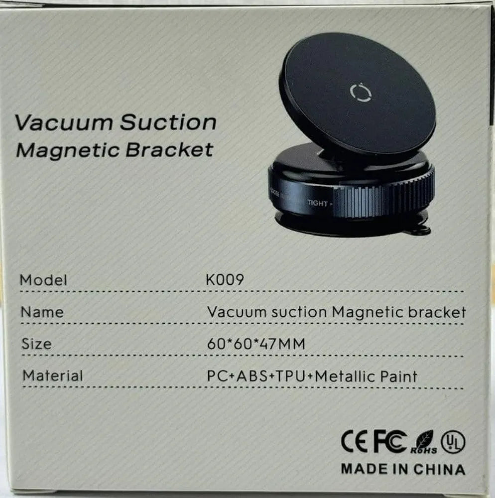 Magnetic Car Phone Holder, Vacuum Suction Cup Mobile Mount, 360° Rotation Phone Stand, Dashboard & Windshield Holder, Strong Magnet Mount for iPhone MagSafe, Samsung, Huawei, Xiaomi, K009
