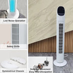 DENX Tower Fan with Remote Control, 3 Speeds, 80° Oscillating Electric Standing Fan, Air Conditioning Inverter Vertical Summer Cooling Leafless Desk Vertical Fan, Floor Fan for Home, Office, DX2619